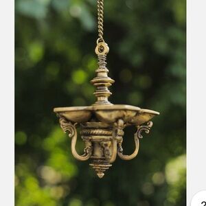 Antique Vintage Brass Intricate Detailing Brass Multi oil Hanger Art